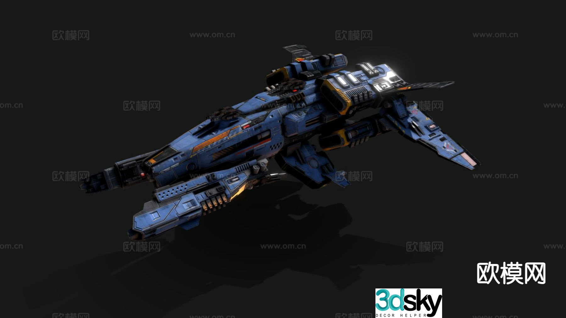 Sci-fi aircraft spaceship 3d model