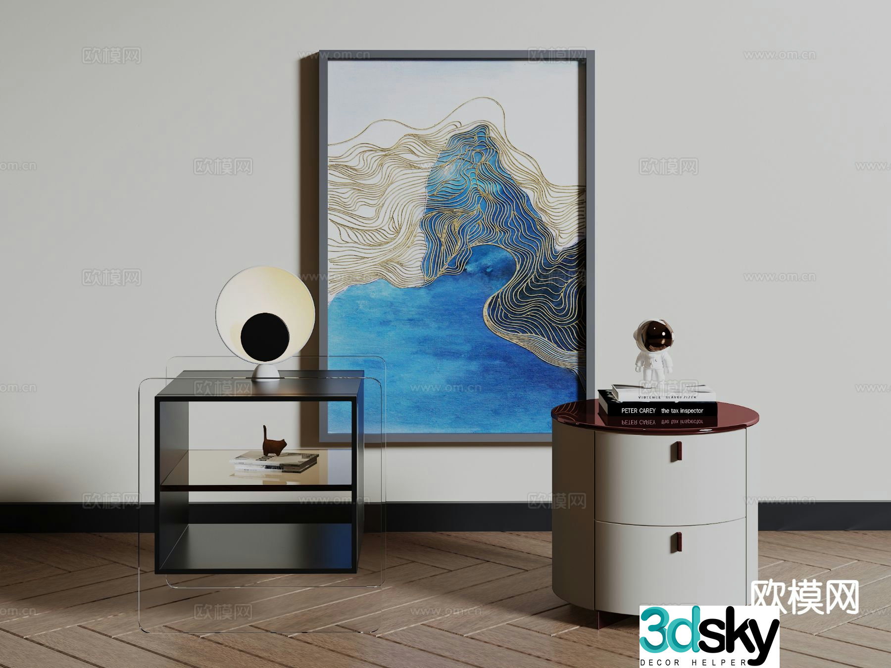 Modern bedside table 3d model