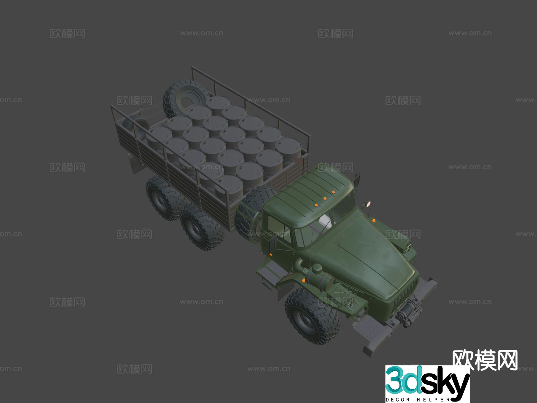 Soviet military transport vehicle 3d model