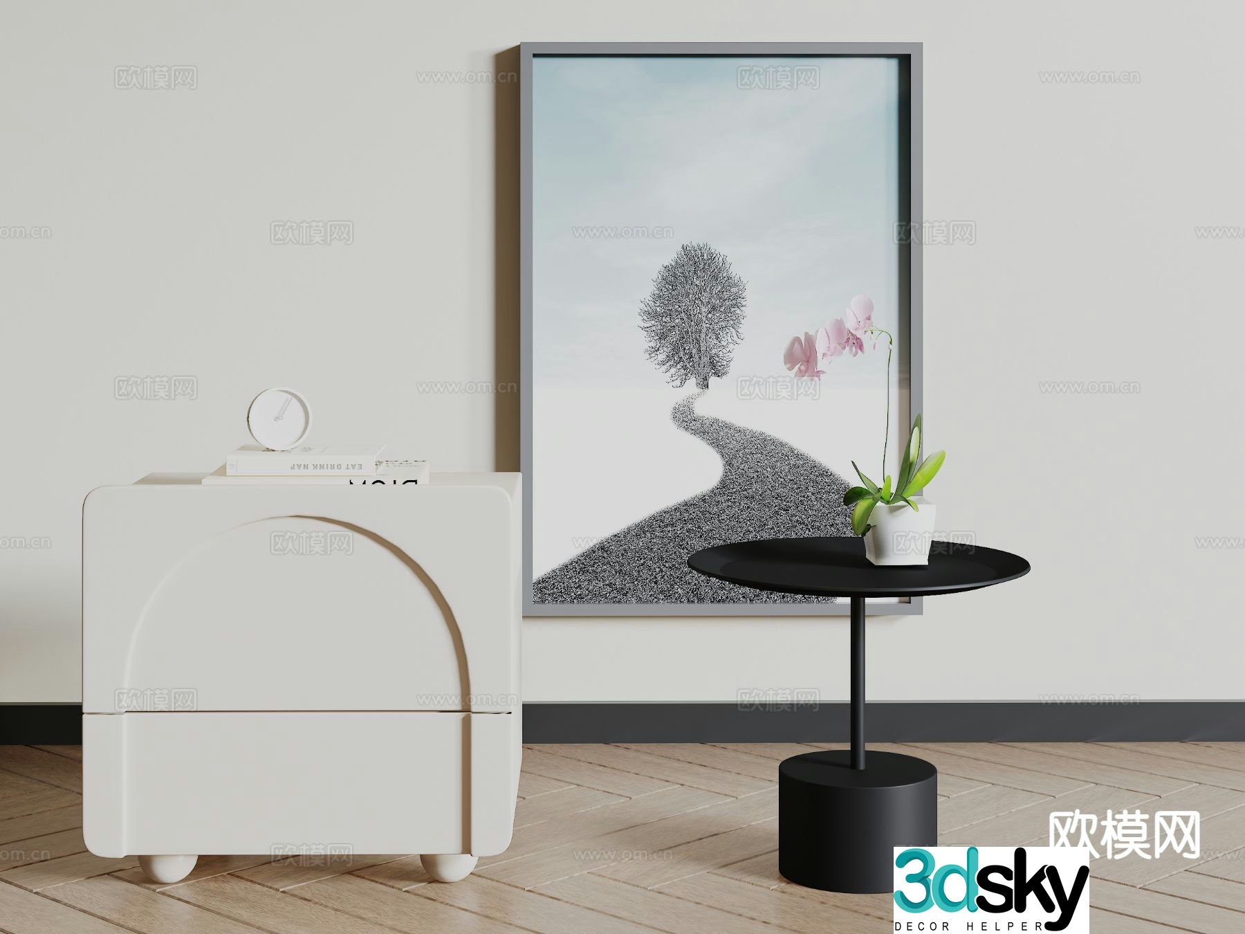 Modern bedside table 3d model