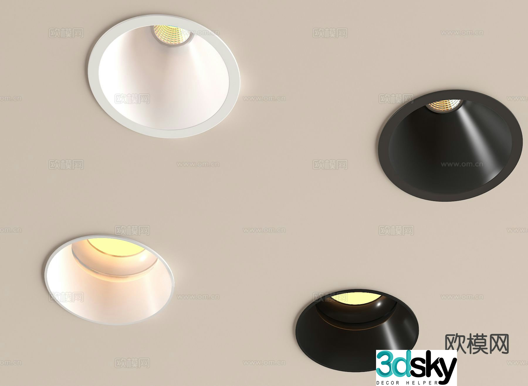 Modern downlight spotlight recessed downlight 3d model