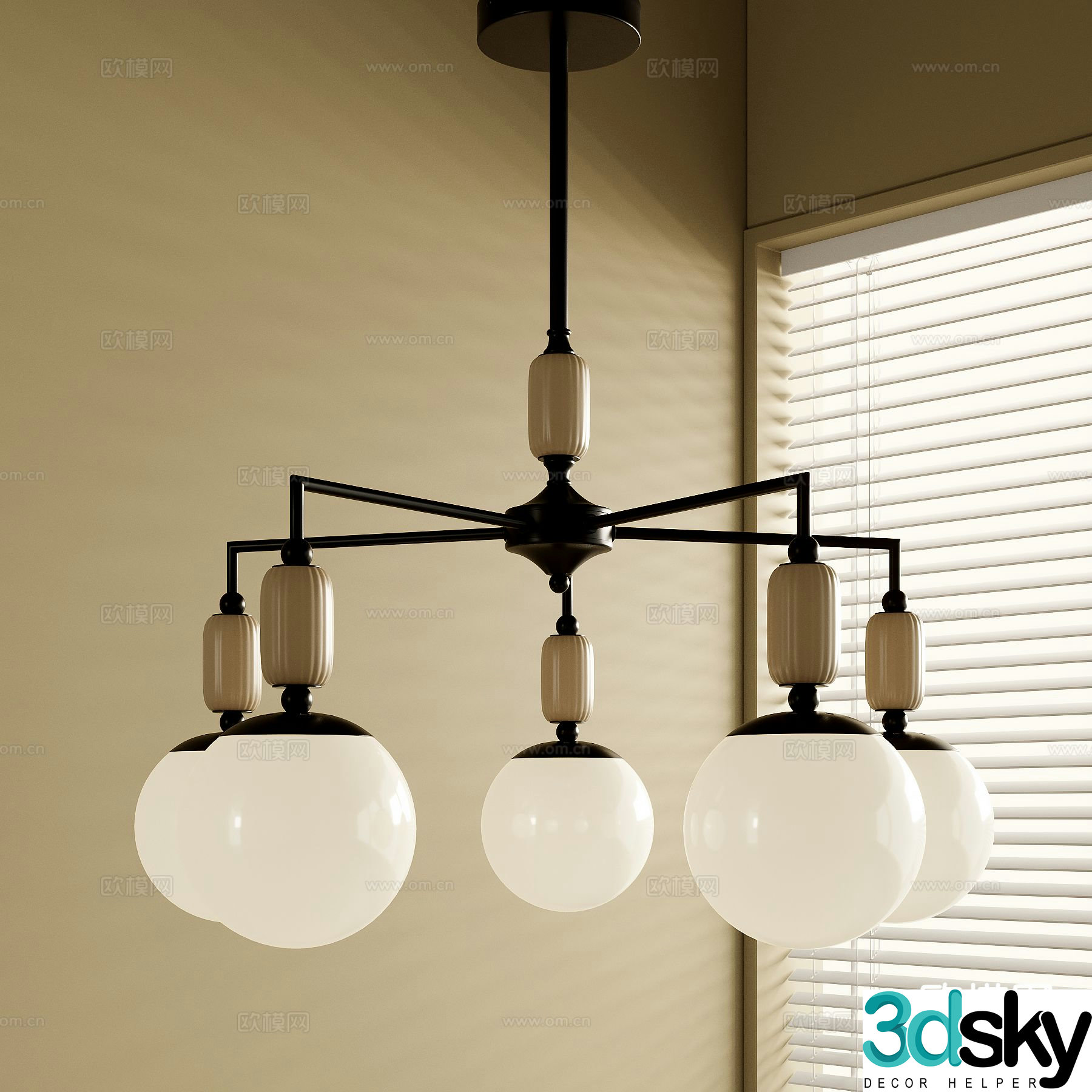 Medieval style chandelier hall chandelier 3d model