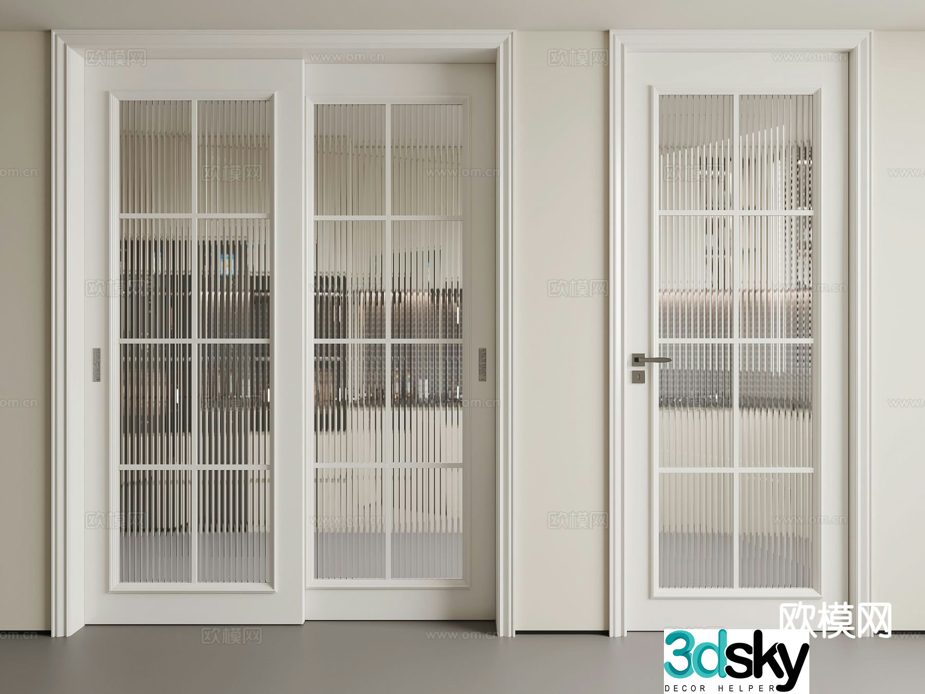 Modern kitchen door 3d model