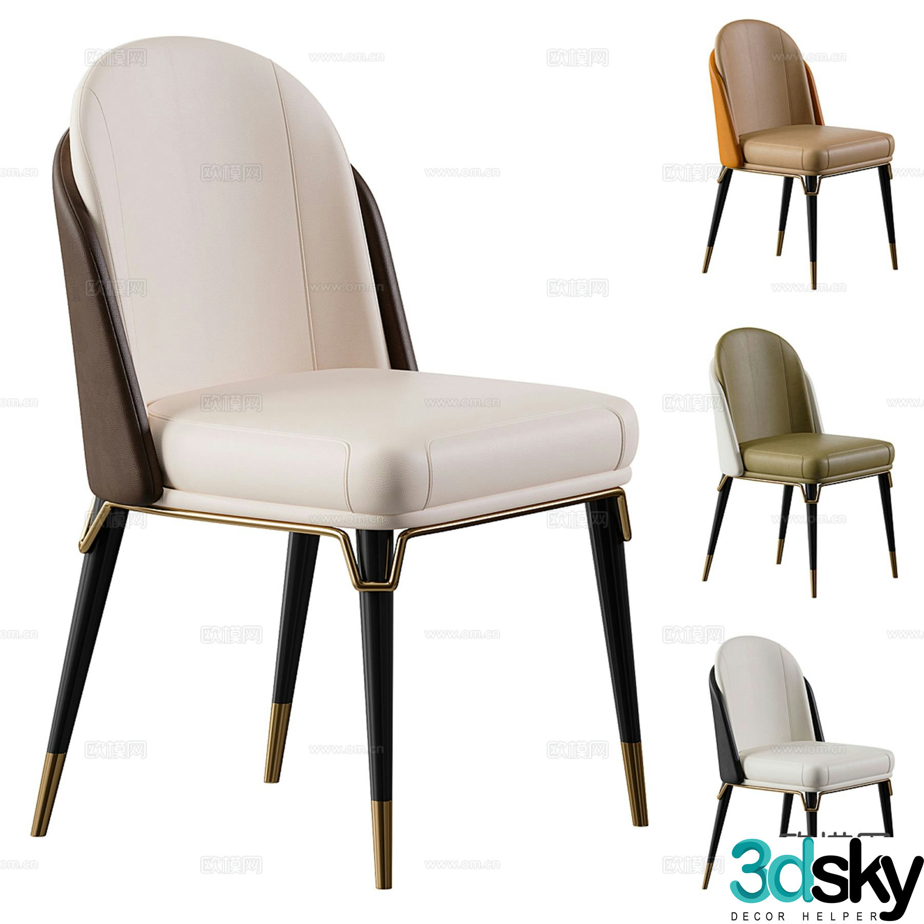 PALMER modern chair dining chair 3d model