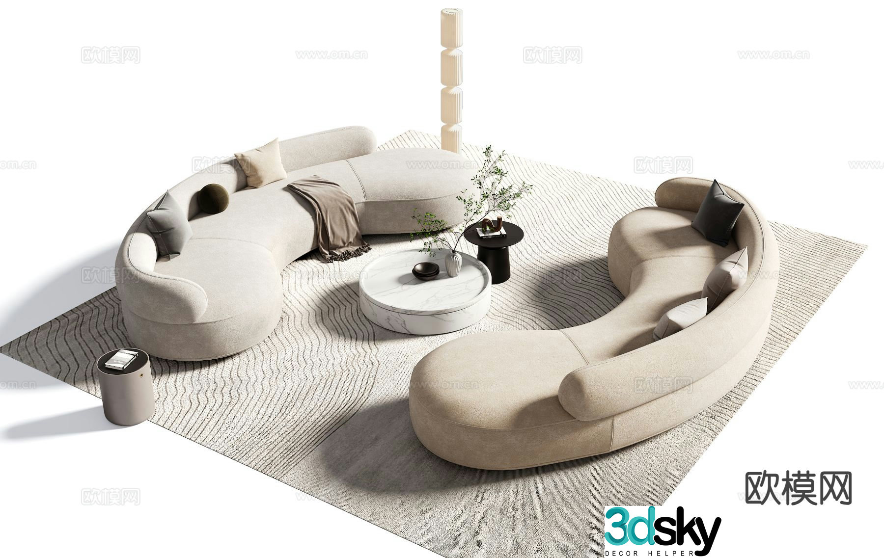 Modern sectional sofa 3d model