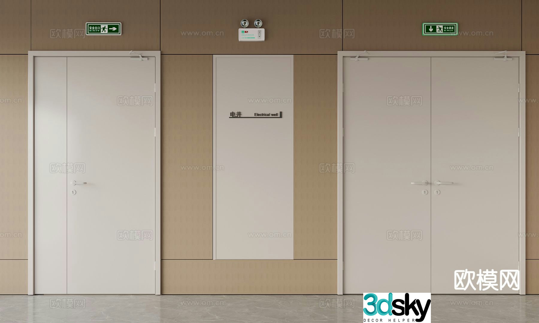 Modern fire door fire door 3d model
