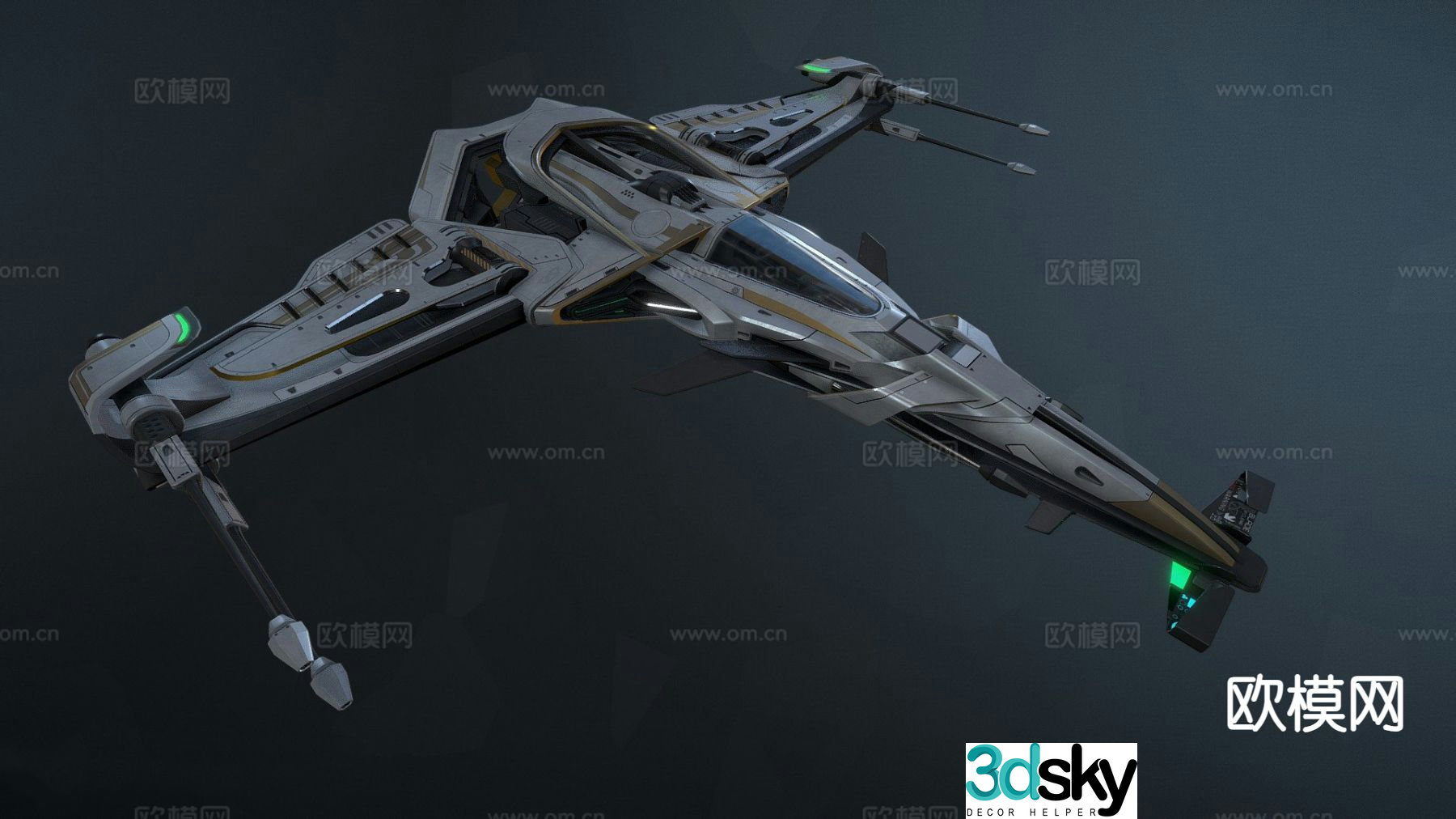 spaceship fighter 3d model