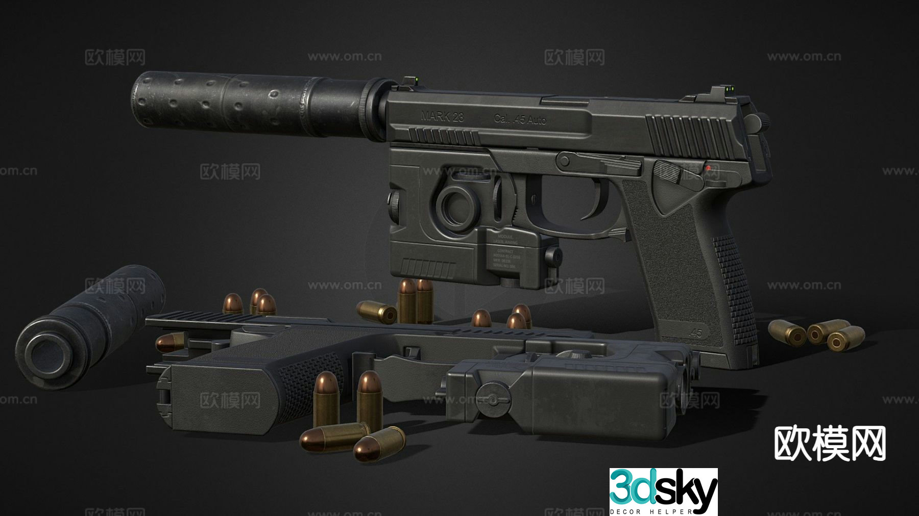 mark pistol 3d model