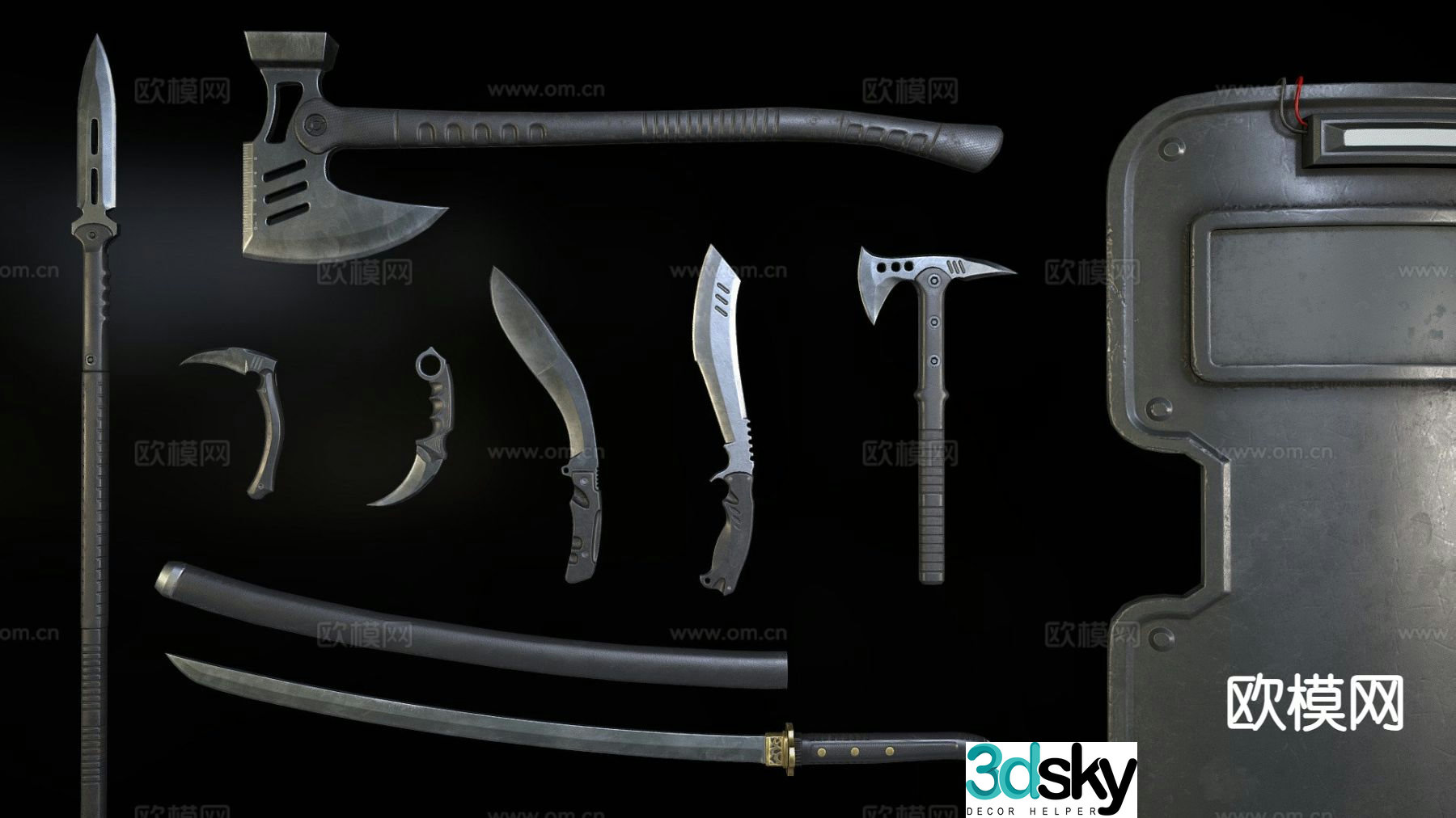 Ax sword dagger 3d model