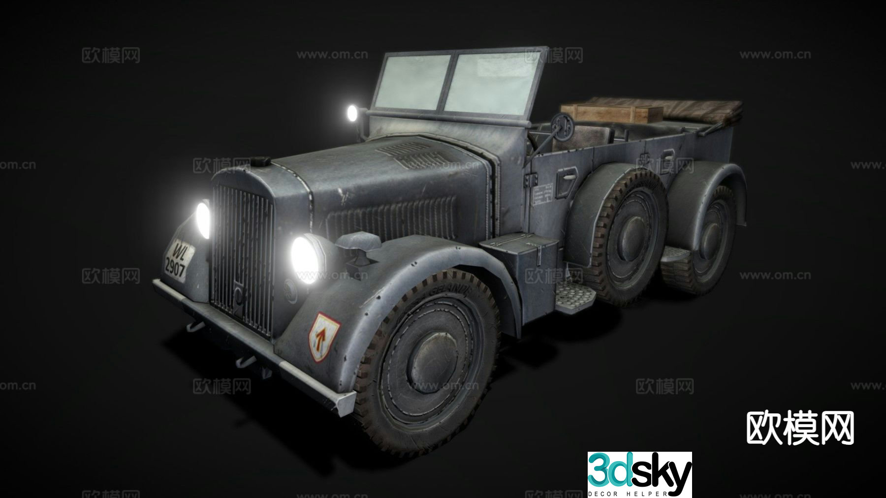 Hodge 901 military car officer car 3d model