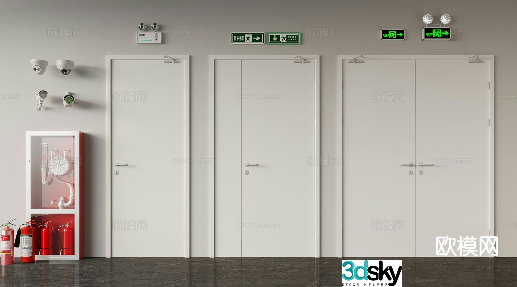 Modern fire door fire door 3d model