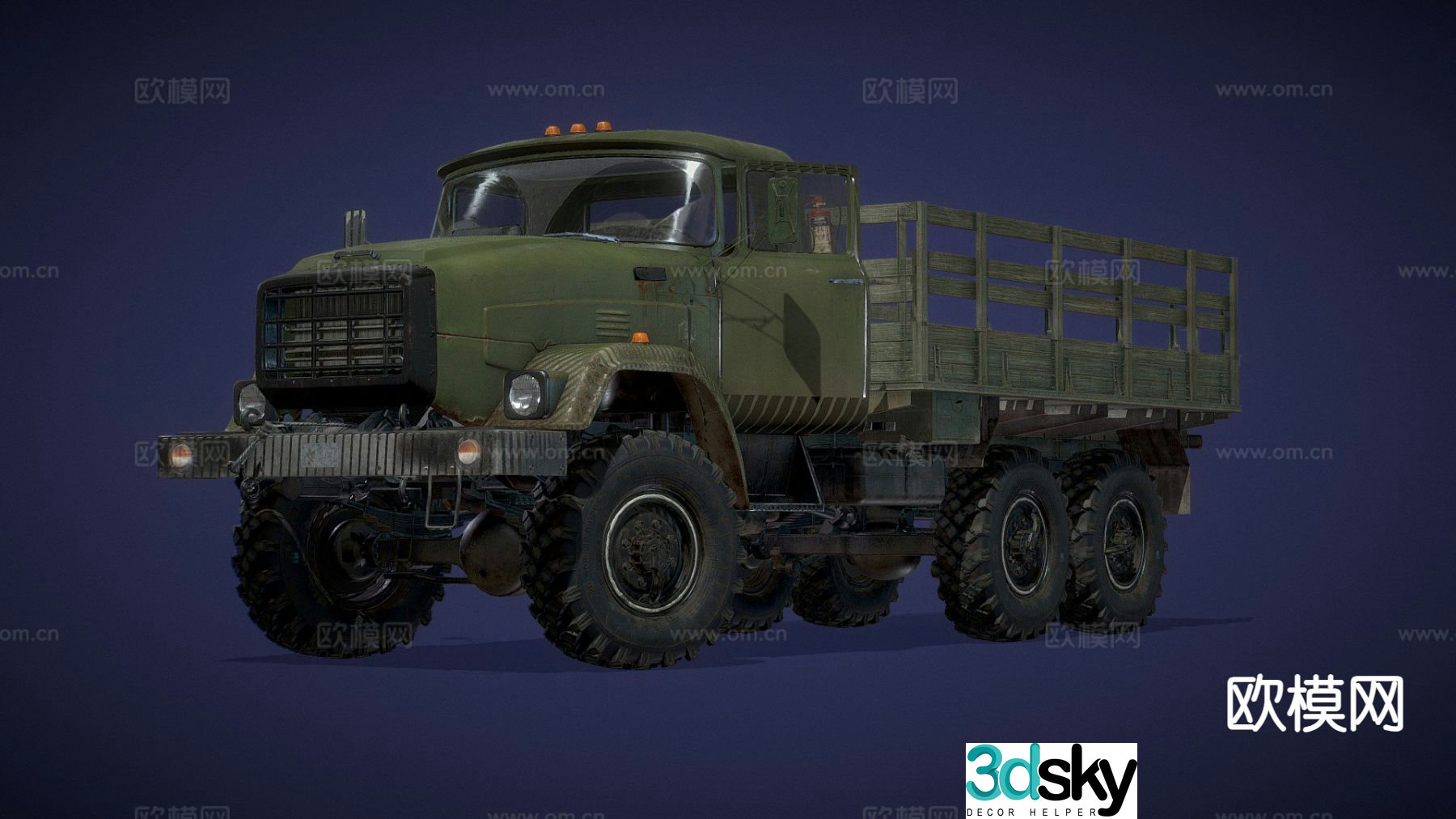 Military large truck 3d model