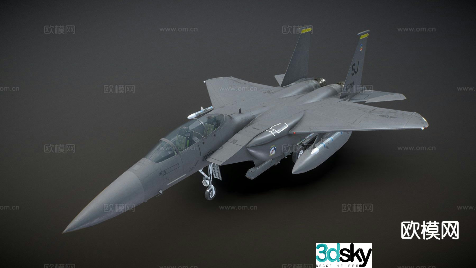 Military aircraft falcon fighter 3d model
