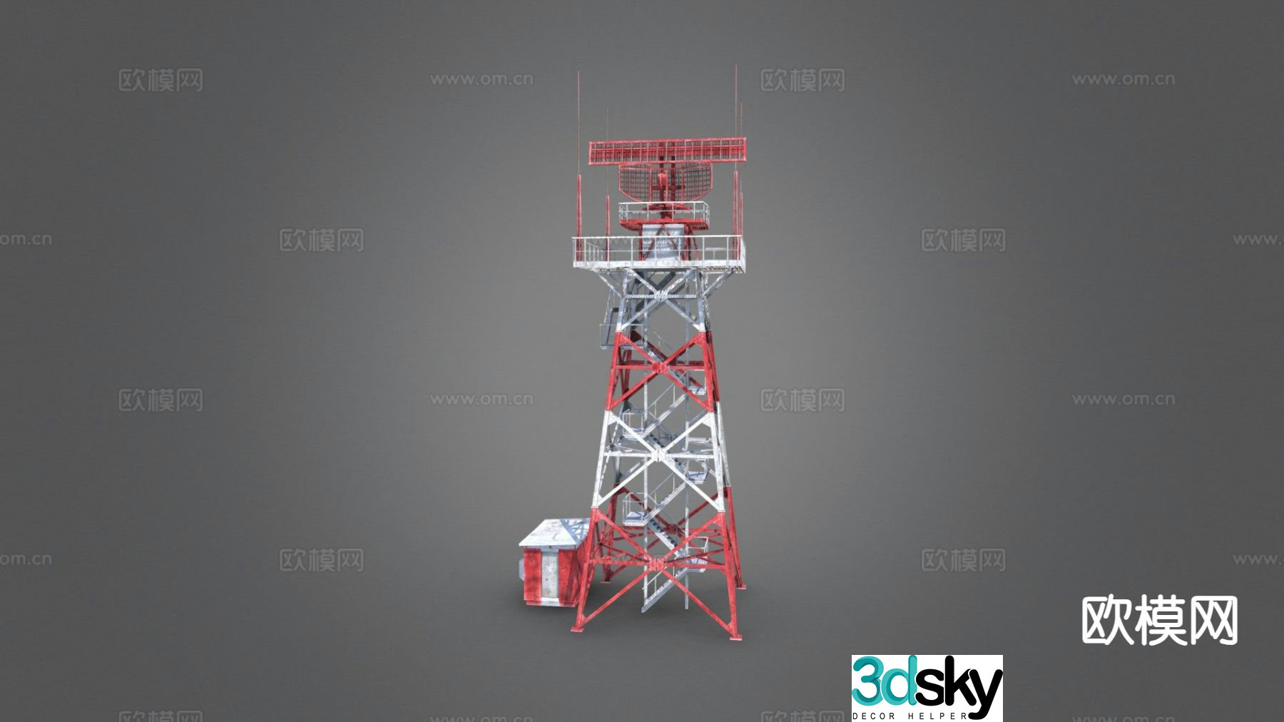 Radio Tower Antenna Radar Tower 3D Model