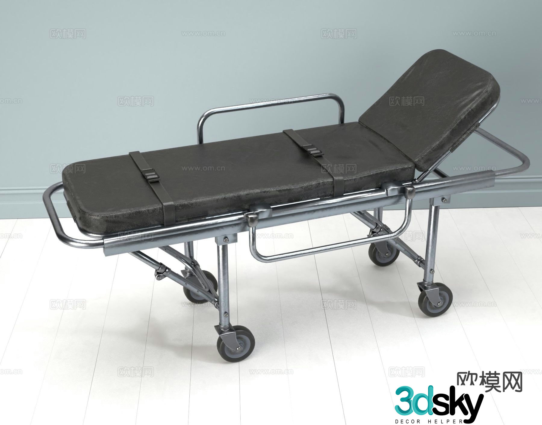 Medical equipment stretcher bed 3d model