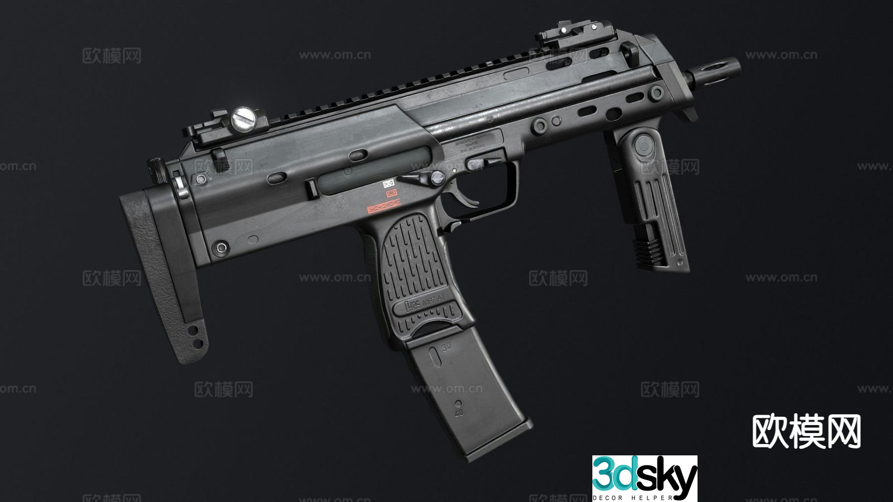 submachine gun 3d model