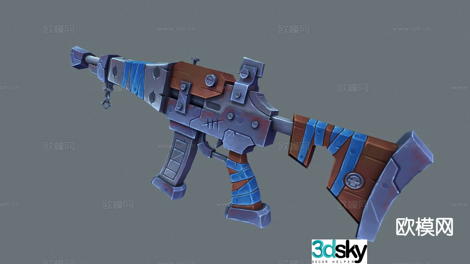Cartoon style assault rifle 3d model