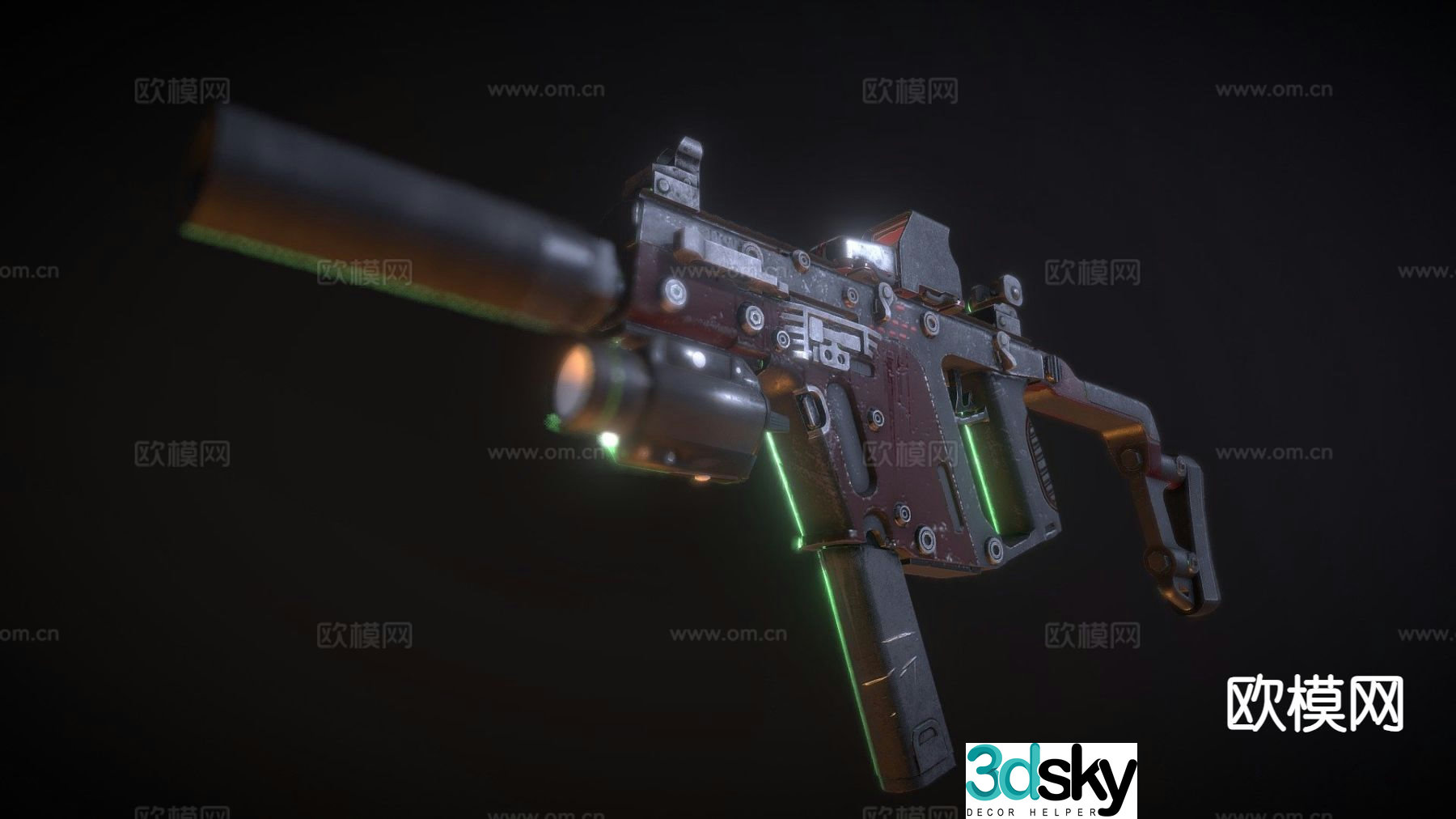 submachine gun 3d model