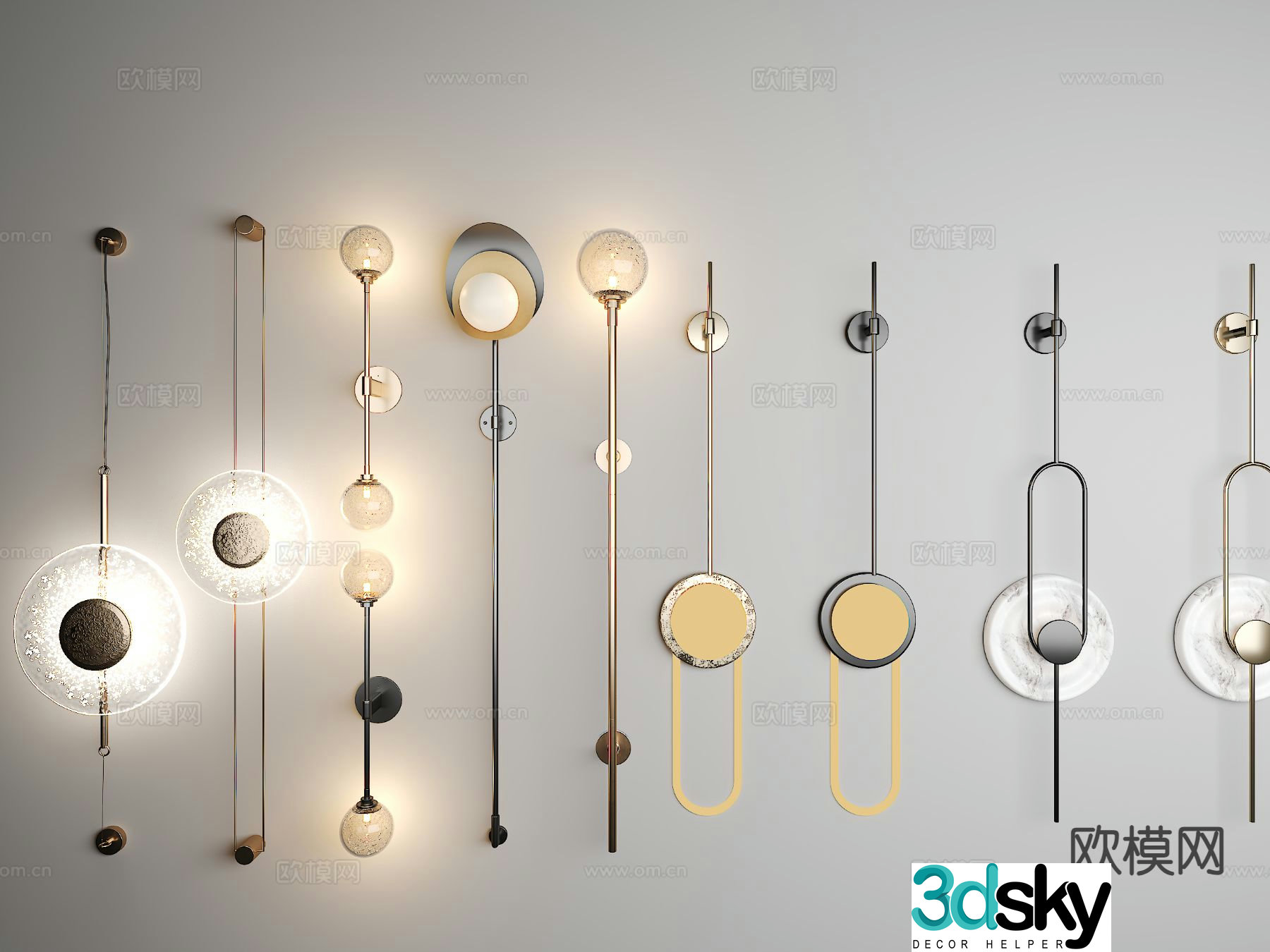 Long wall lamp 3d model