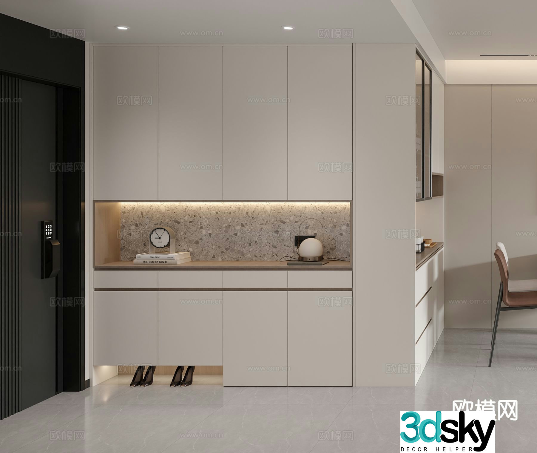 Entrance shoe cabinet wine cabinet 3d model