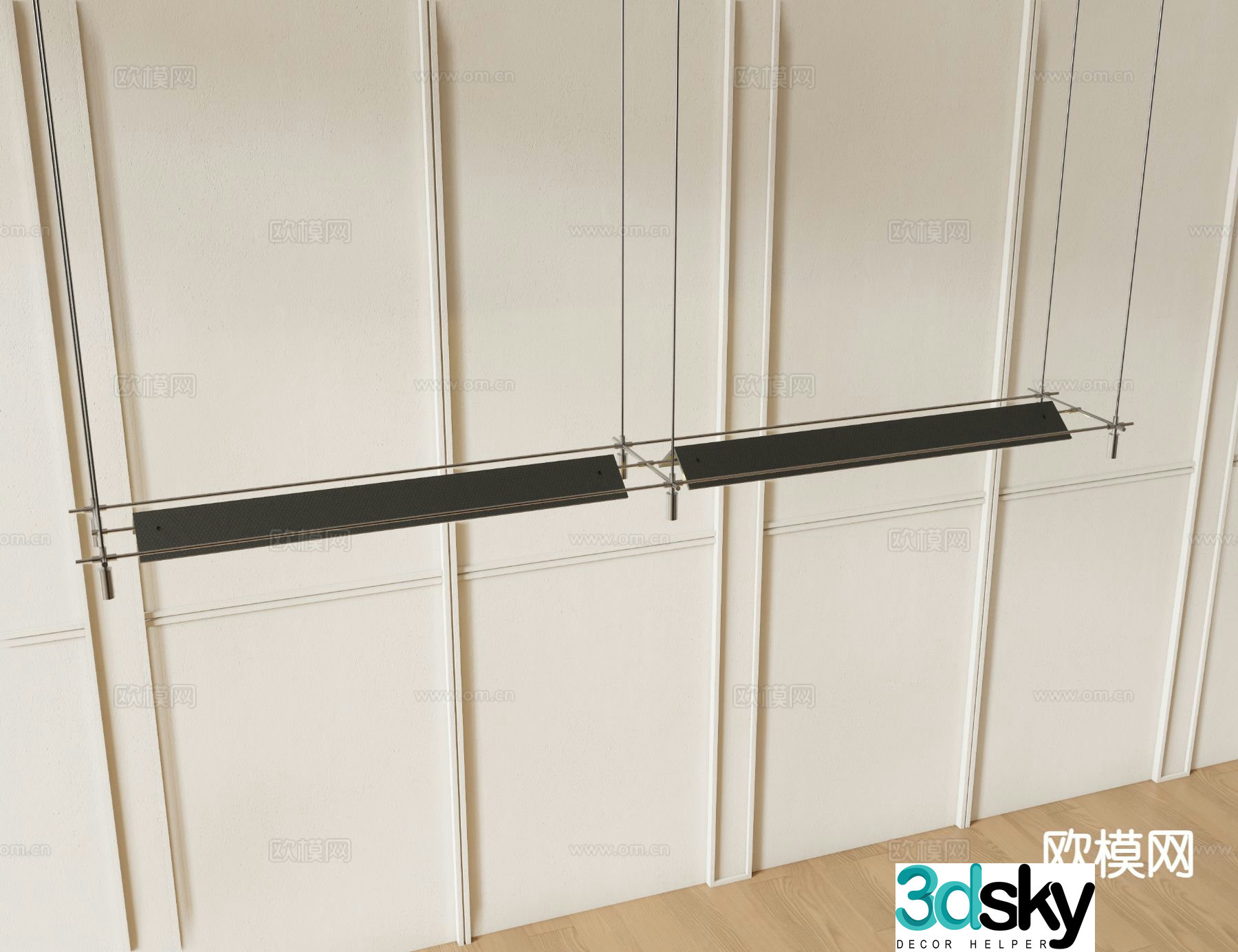 Modern chandelier long chandelier 3d model