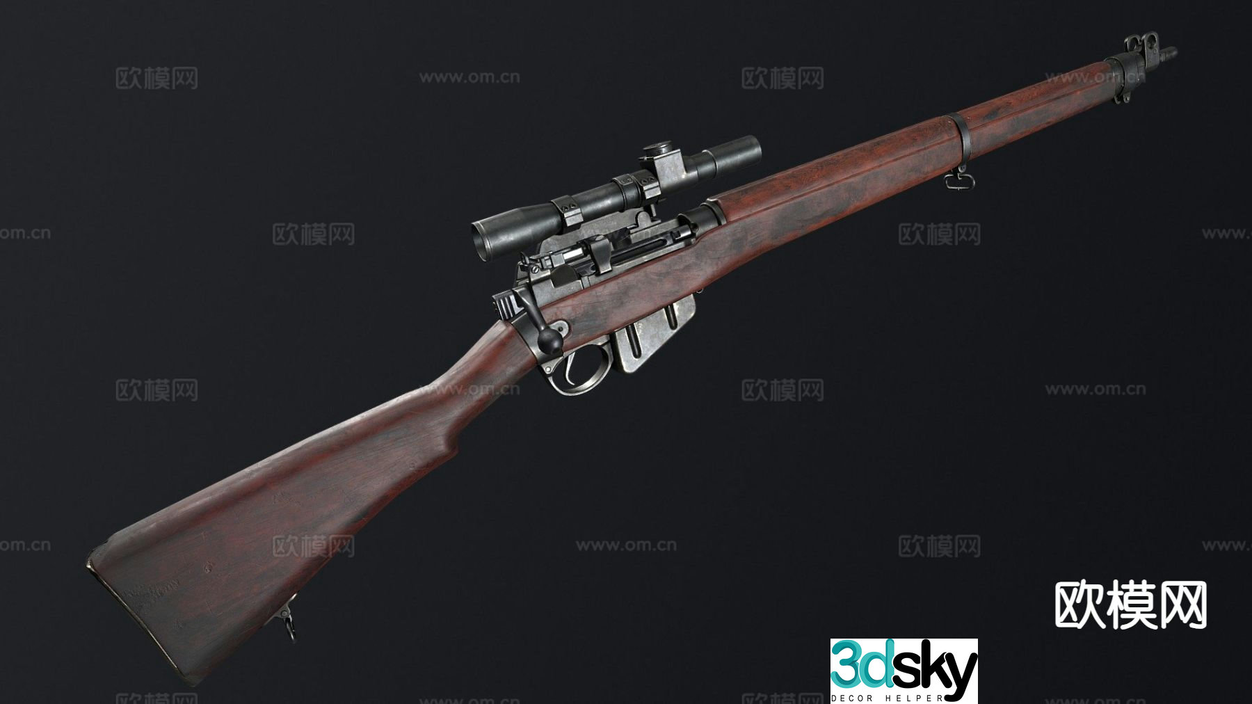 Military pistol sniper gun sight 3d model