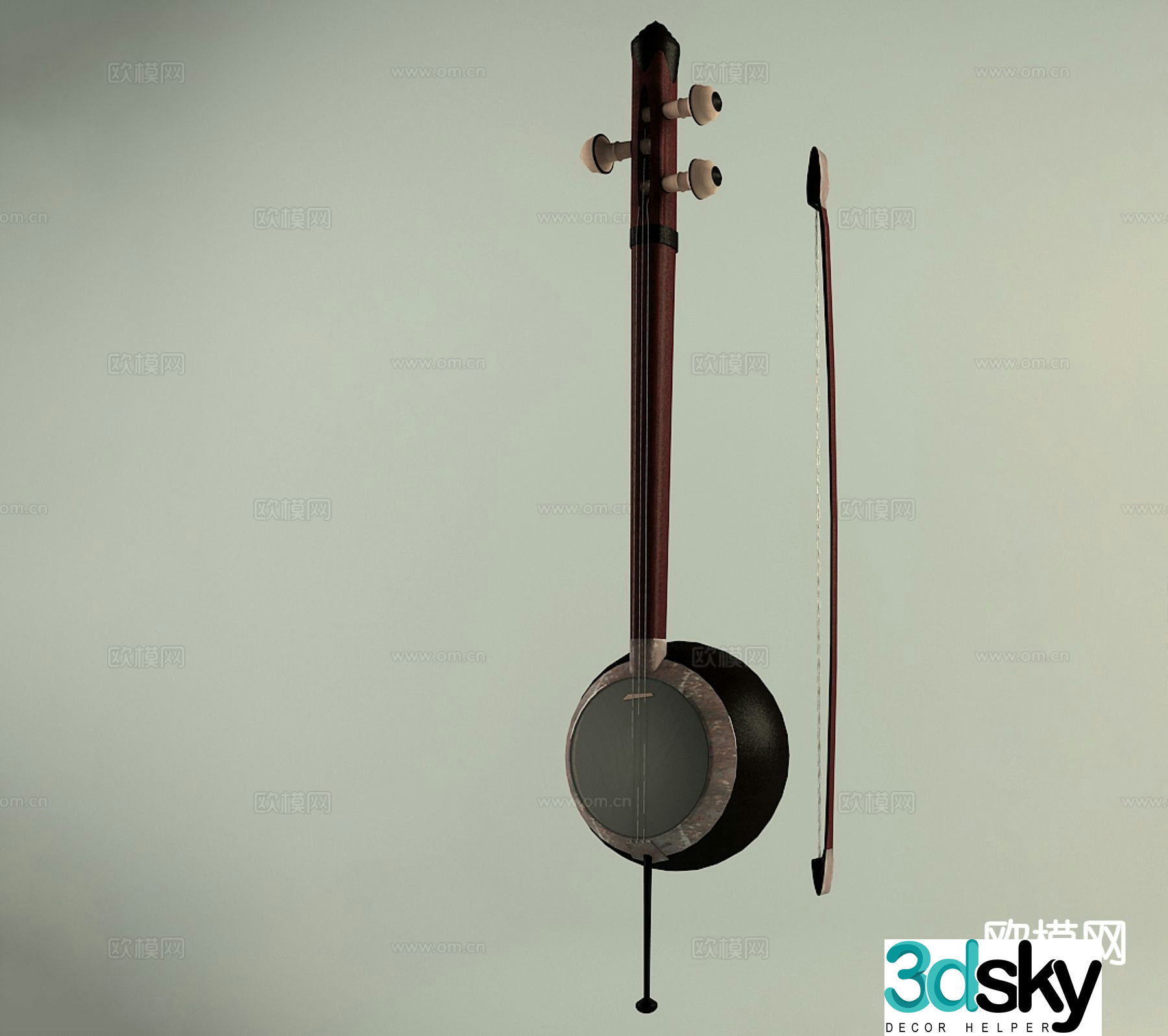 String instrument Erhu 3d model