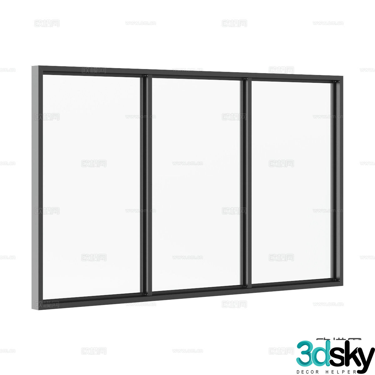 Modern windows three-open windows floor-to-ceiling windows corner windows right-angle windows 3D model