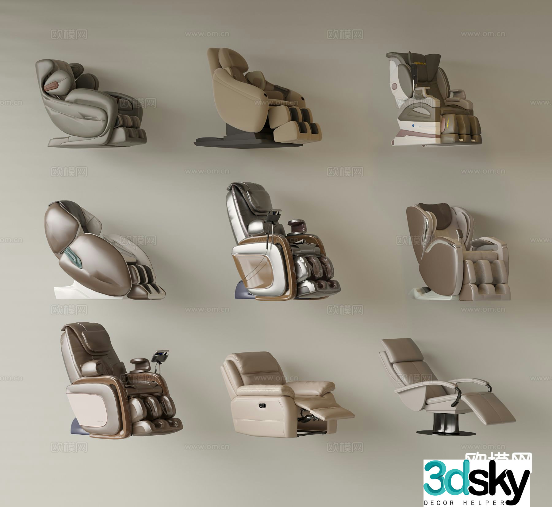 Modern massage sofa massage chair 3d model