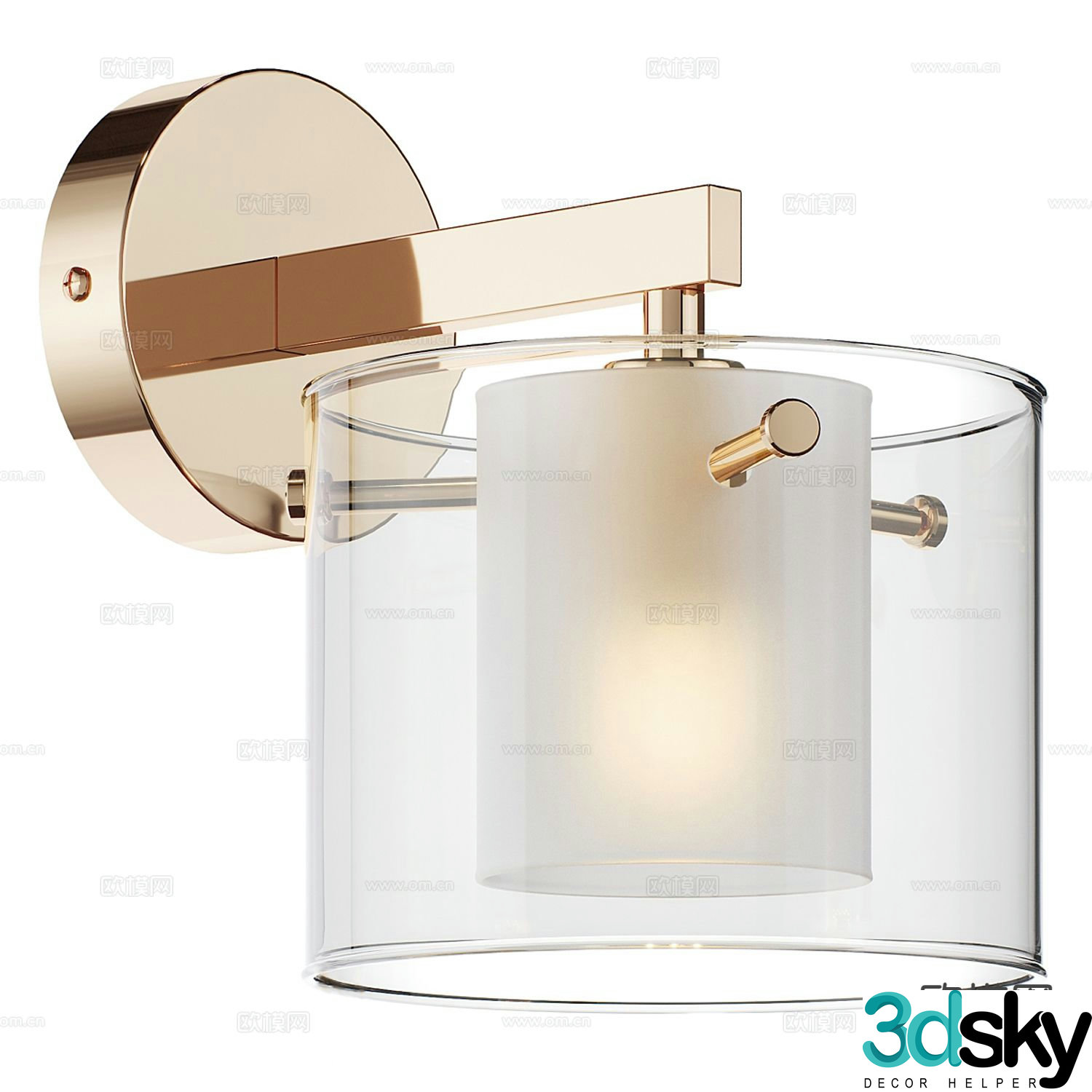 Modern glass wall light 3d model