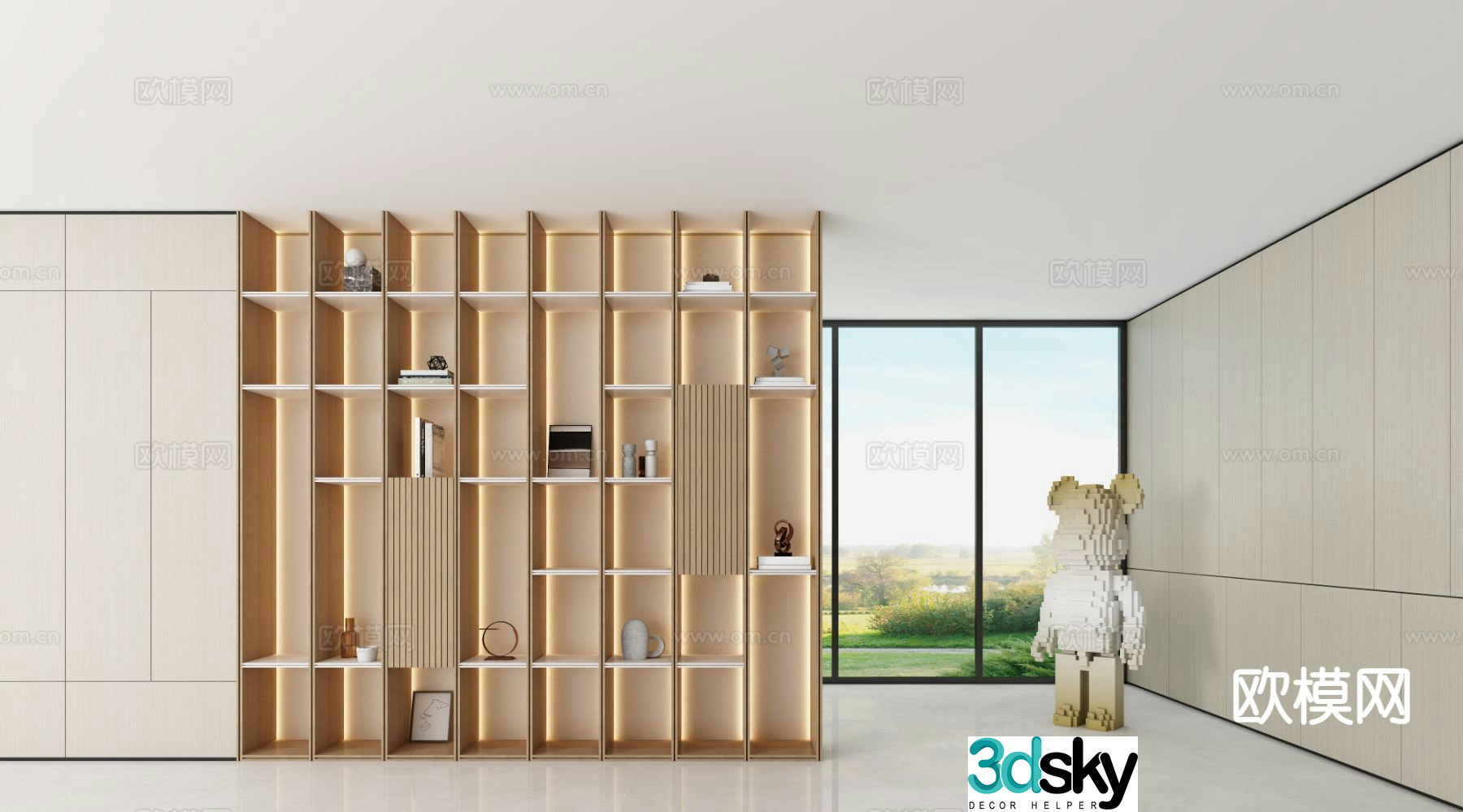 New Chinese style decorative cabinet 3D model