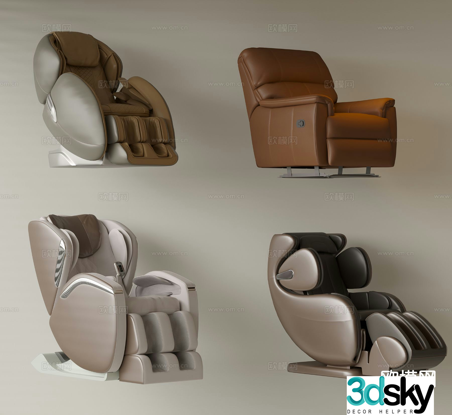 Modern massage sofa massage chair 3d model