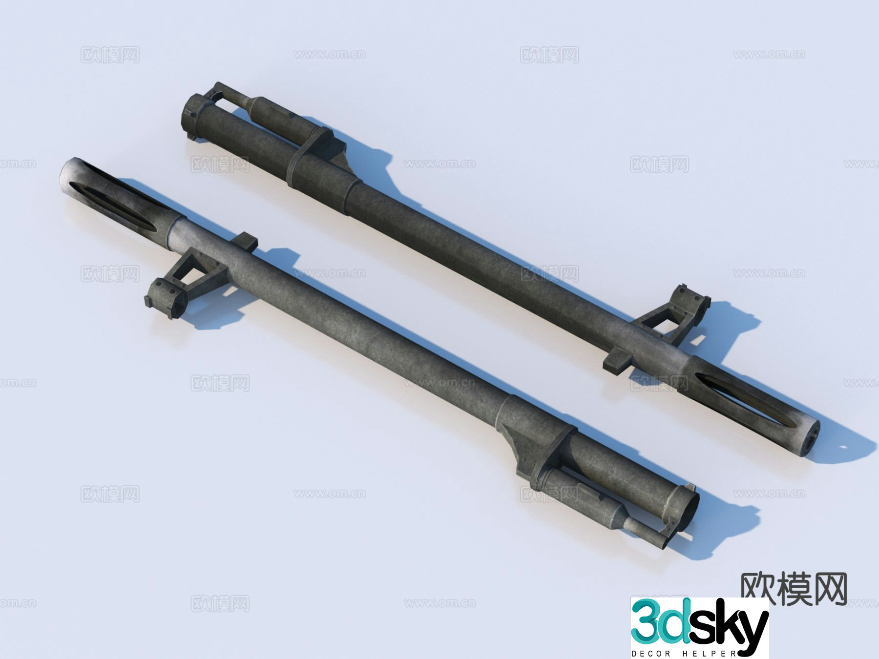 military supplies gun barrel firearm 3d model