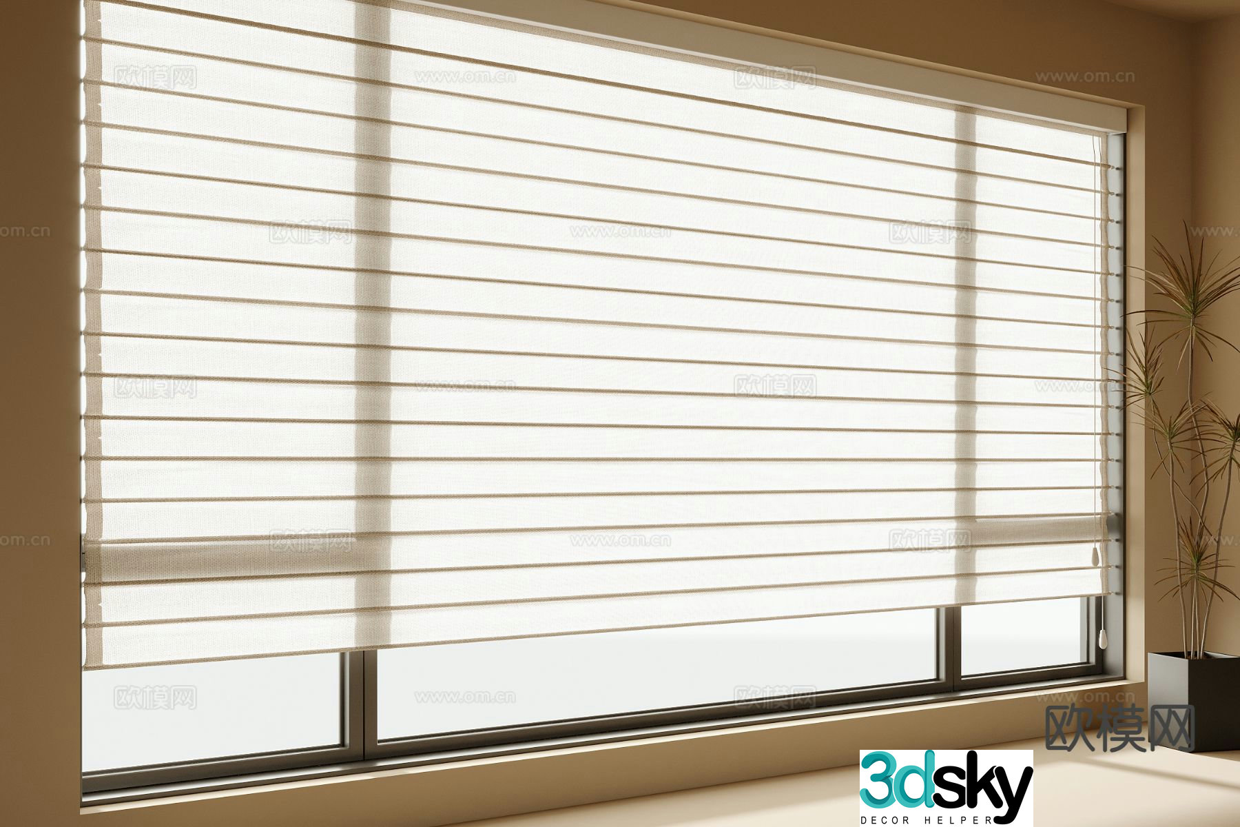 Curtains Venetian blinds Shangri-La curtain 3D model