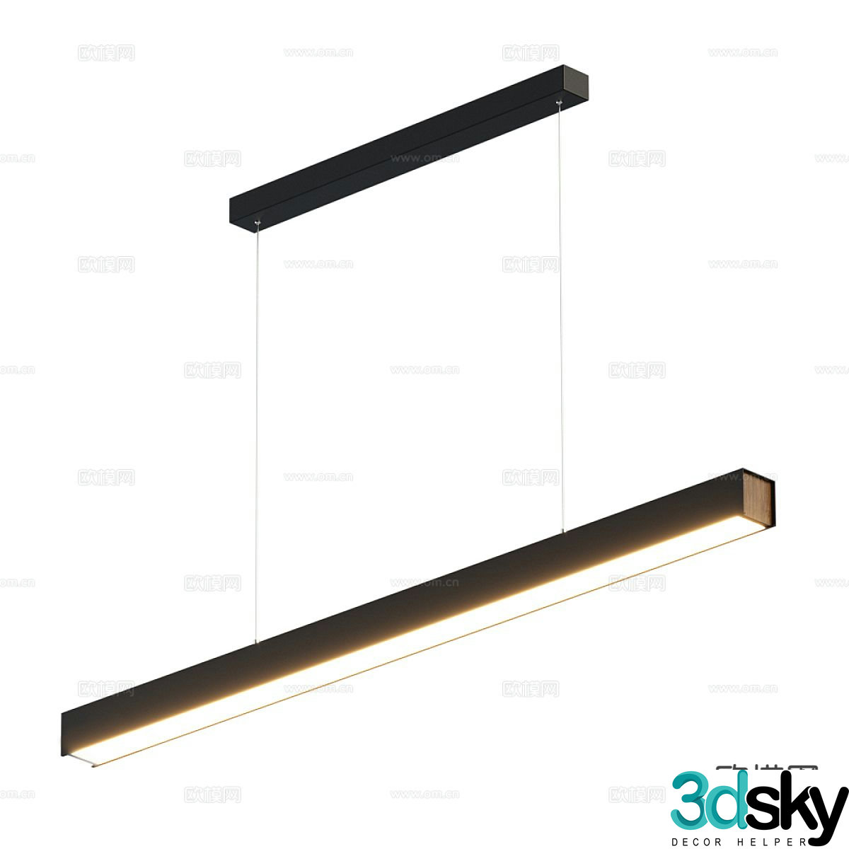 Modern office chandelier strip chandelier 3d model
