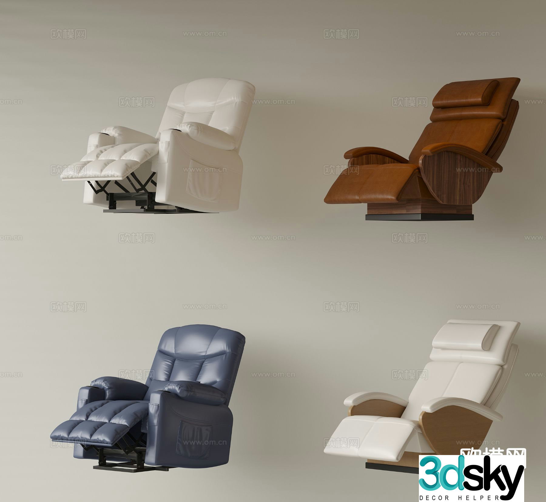 Modern massage sofa massage chair 3d model