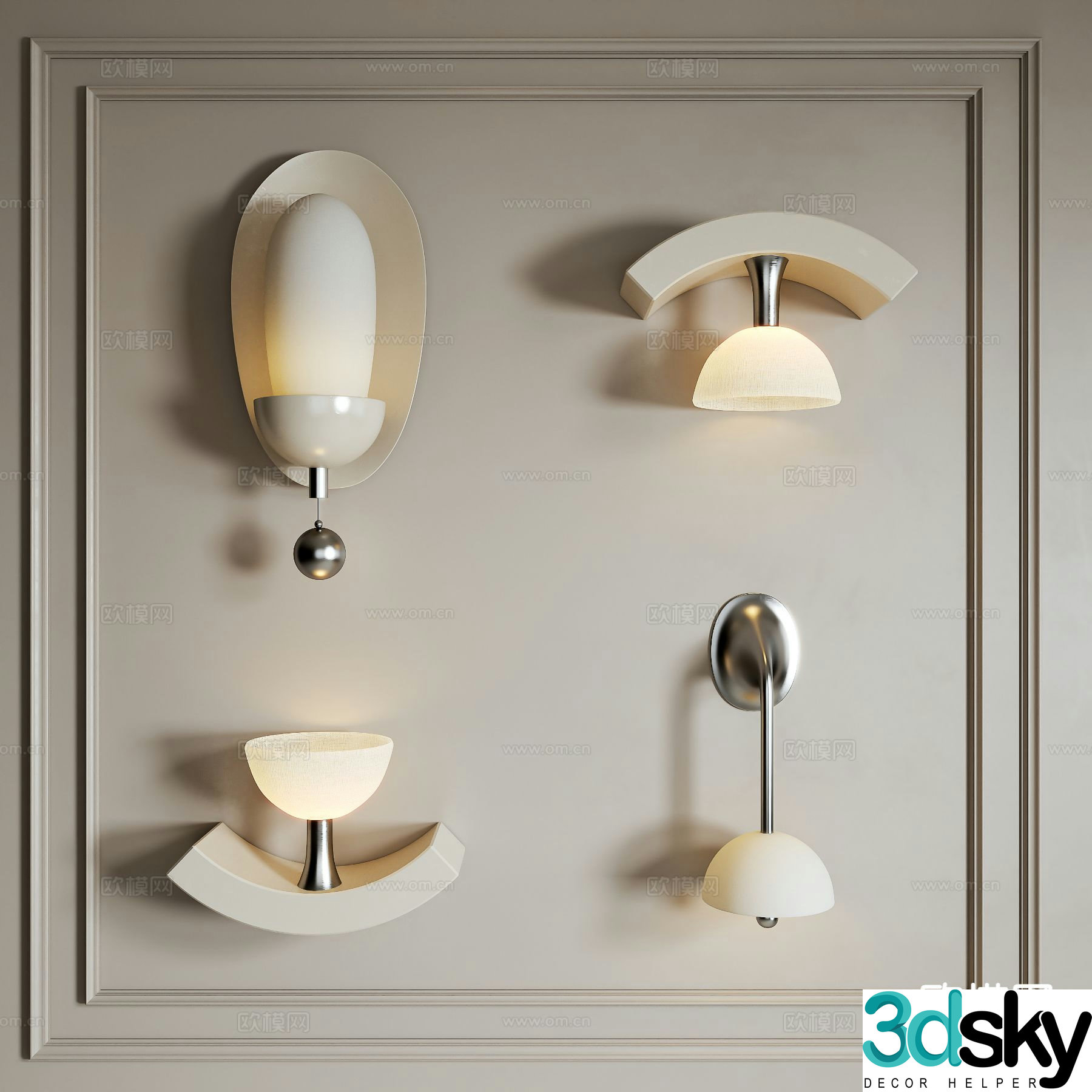 French wall light 3d model