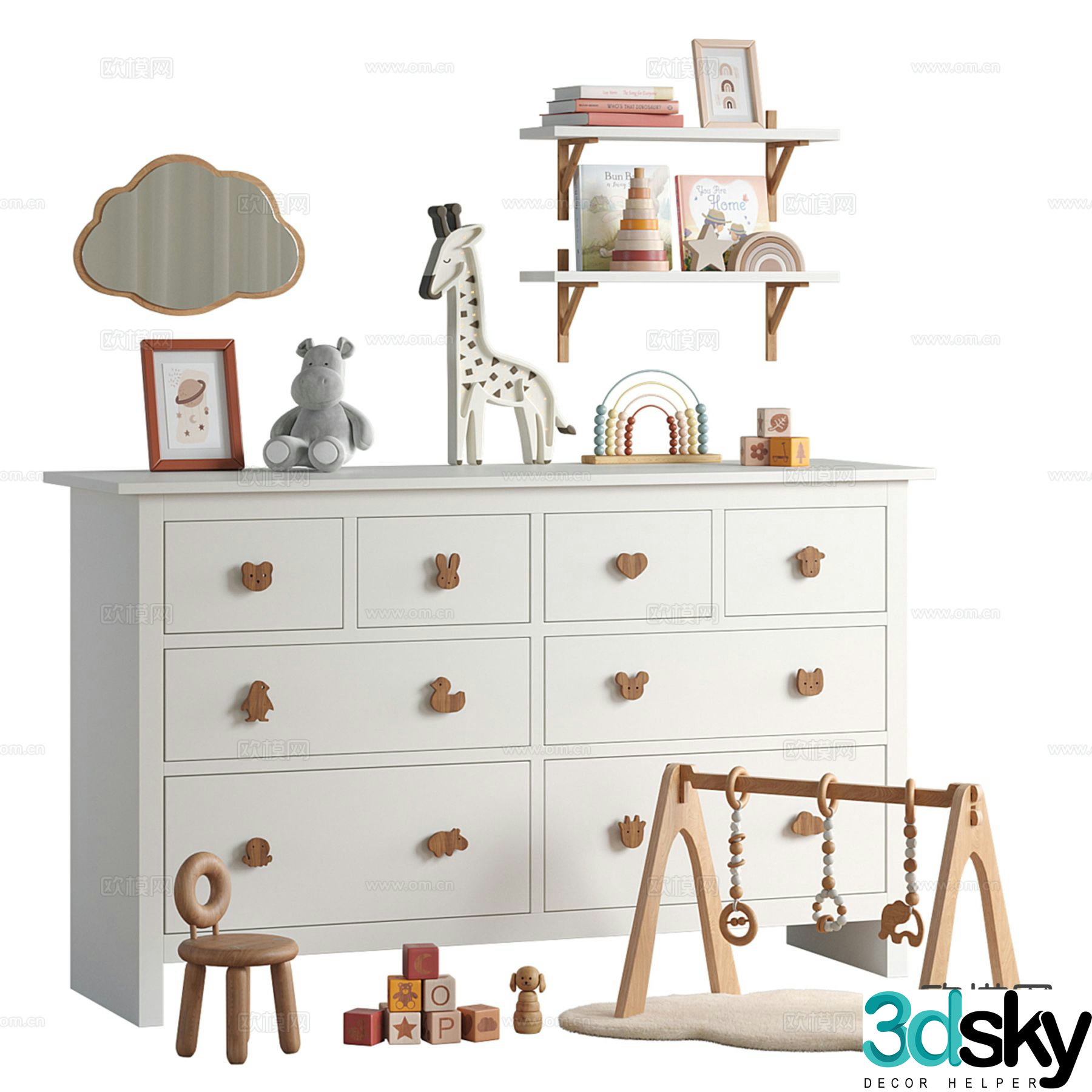 Children’s cabinet storage cabinet 3d model