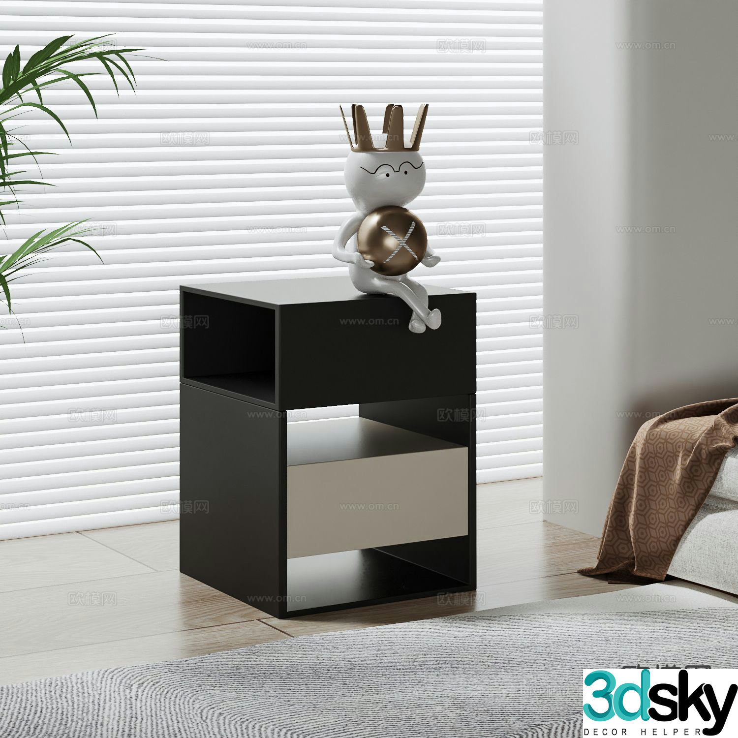 Modern bedside table 3d model