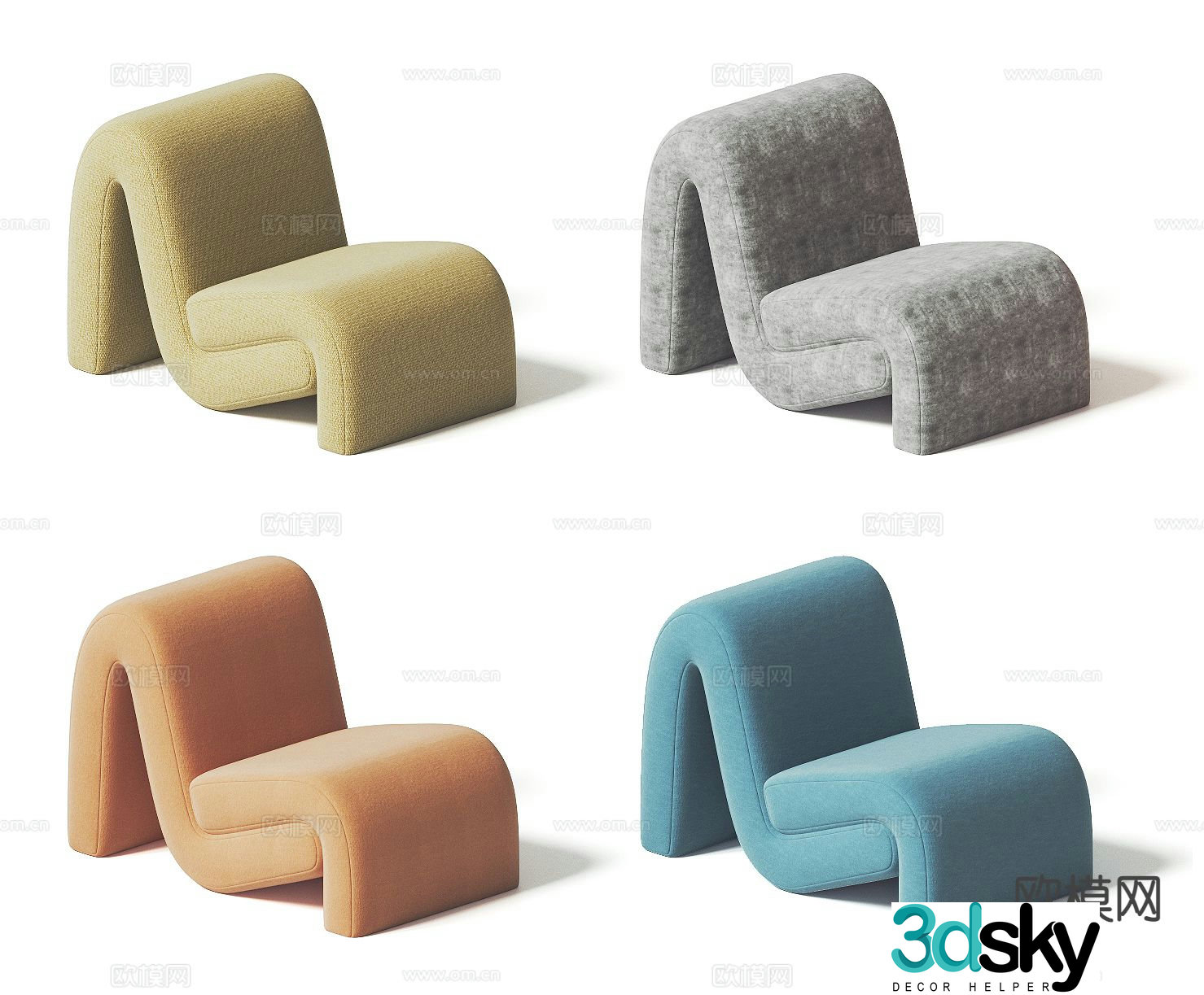 Modern single sofa d model