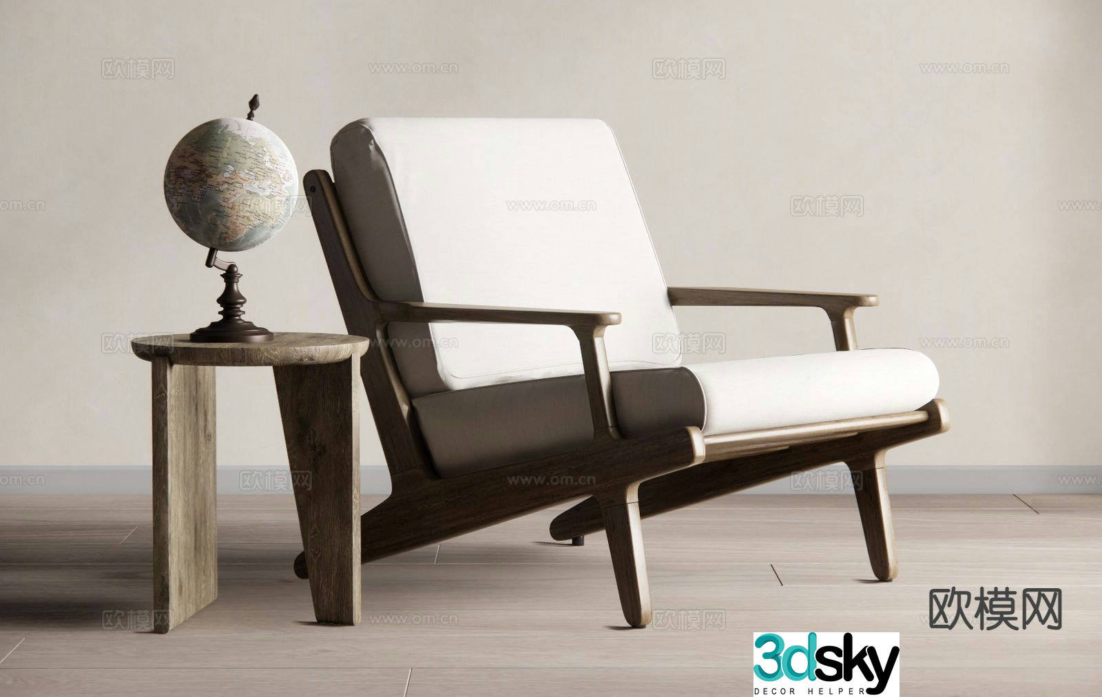 Wabi-sabi chair leisure chair 3d model