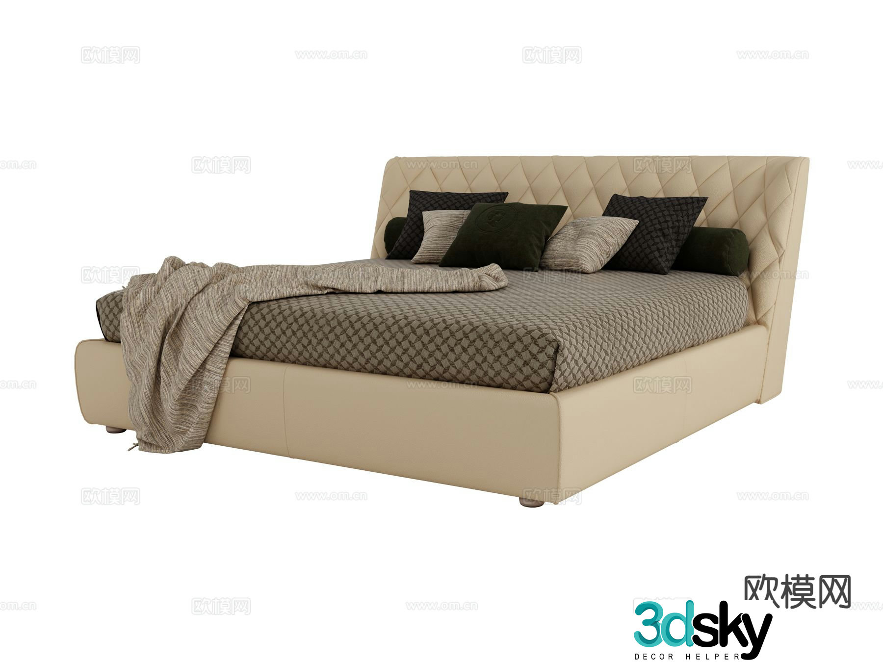 alberta-Grace double bed 3d model