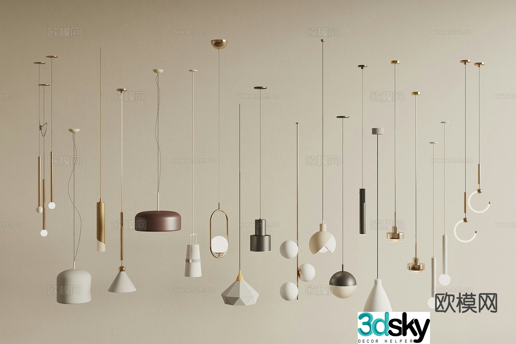 Creative chandelier bedside chandelier 3d model