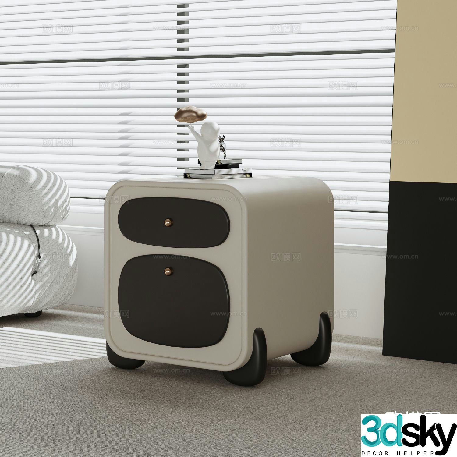Modern bedside table 3d model