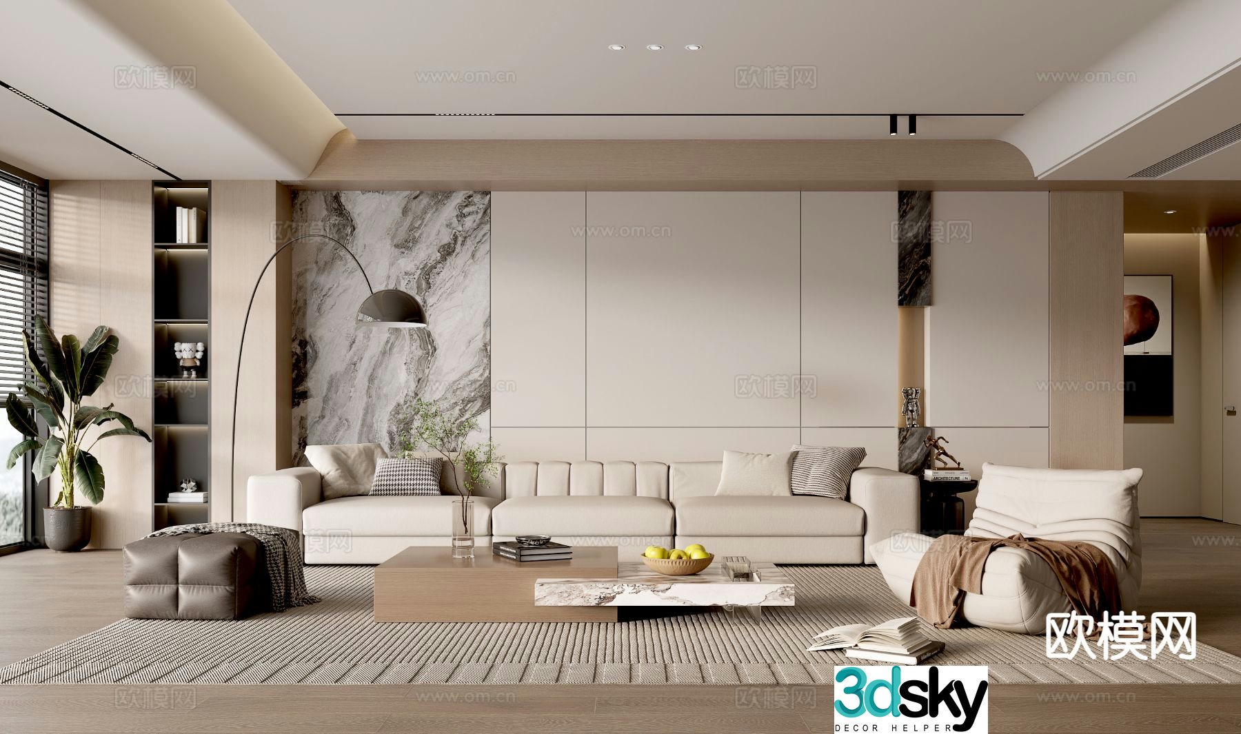Modern living room 3d model