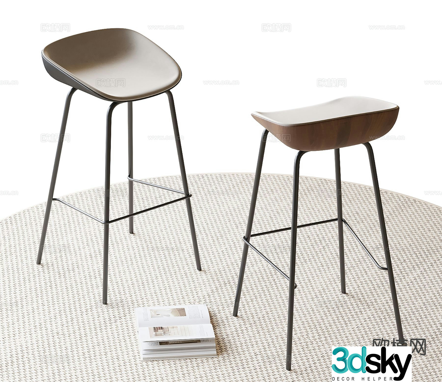 Modern bar stool bar stool 3d model