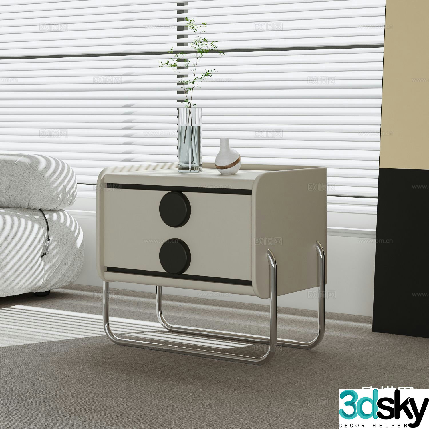Modern bedside table 3d model