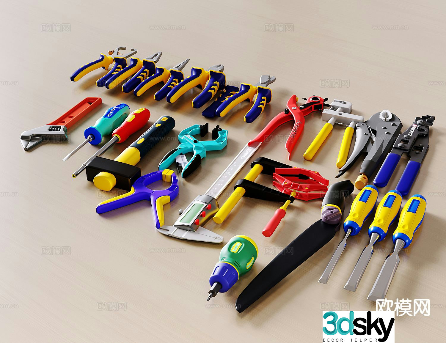 Tools vise screwdriver 3d model