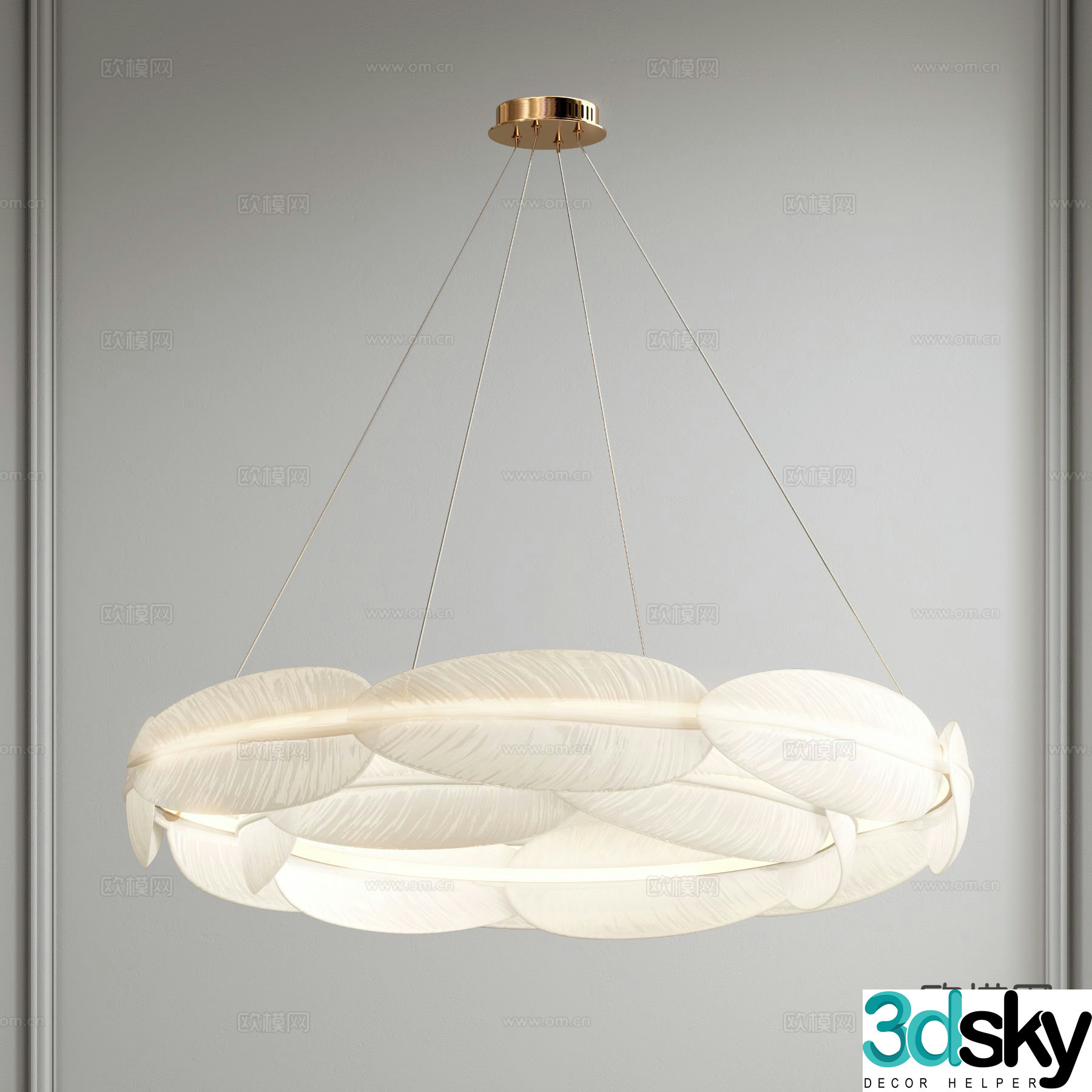 French chandelier feather chandelier 3d model