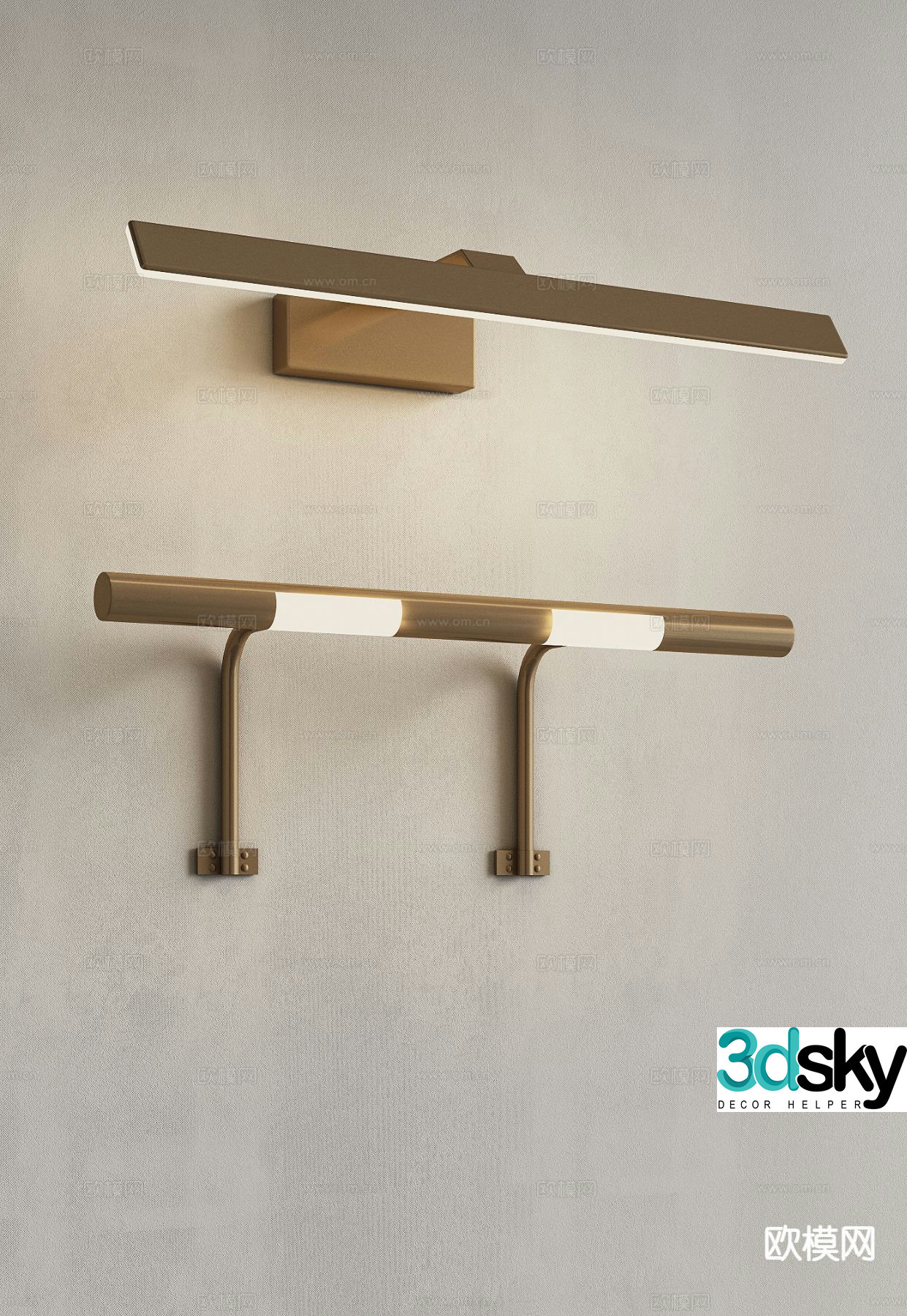 Modern metal wall light 3d model